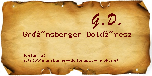Grünsberger Dolóresz névjegykártya